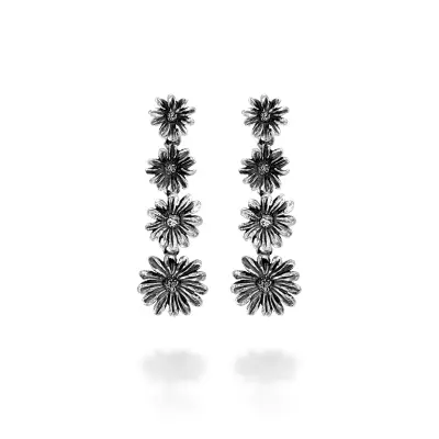 Daisies Long Earrings עגילים כסף