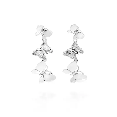Butterflies Long Earrings עגילים כסף