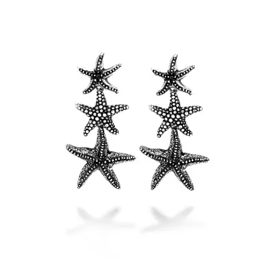Starfish Long Earrings עגילים כסף