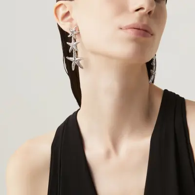 Starfish Long Earrings עגילים כסף