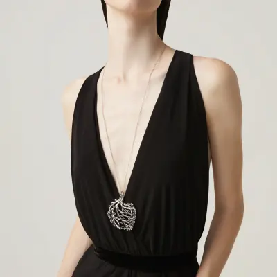 Coral Pendant שרשרת כסף