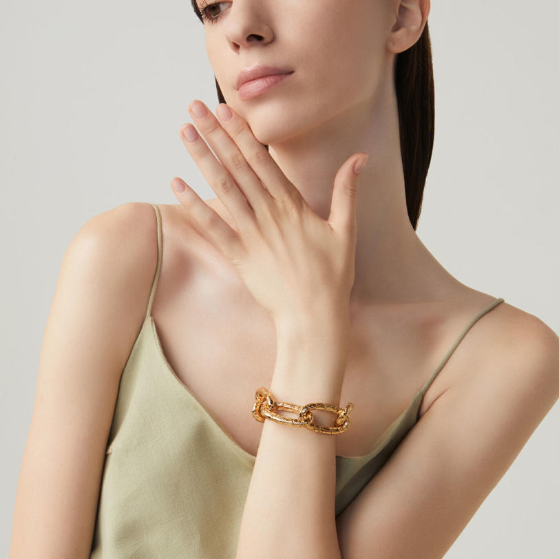 Croco Bracelet gold-plated צמיד כסף