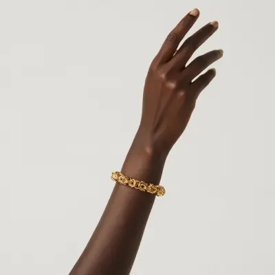 Byzantine Big Bracelet gold-plated צמיד כסף