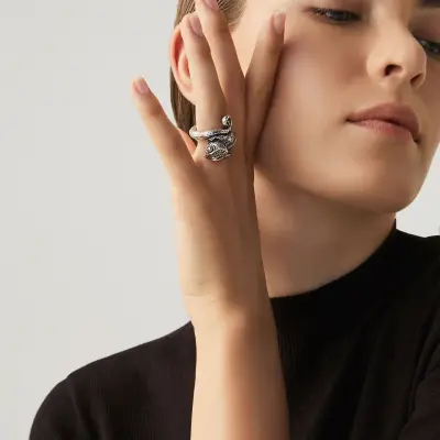 Chameleon Big Ring טבעת כסף