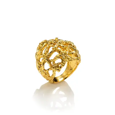 Super Coral Ring gold-plated טבעת כסף