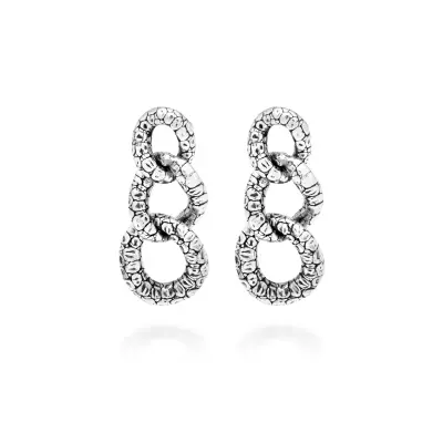 Crocodile Drop Earrings עגילים כסף