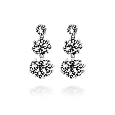 Perlage Pendant Earrings עגילים כסף