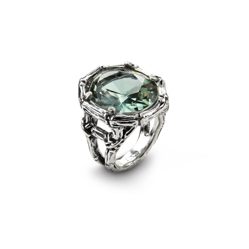 Bamboo Quartz Ring טבעת כסף
