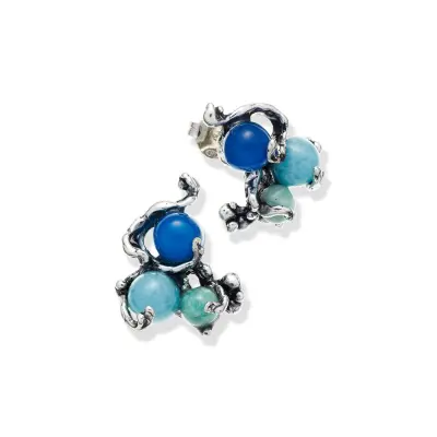 Ocean small earrings עגילים כסף