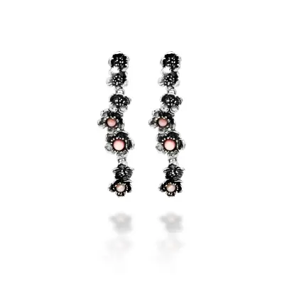 Wild Rose Long Earrings עגילים כסף