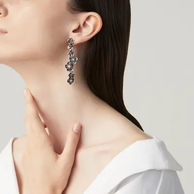 Wild Rose Long Earrings עגילים כסף