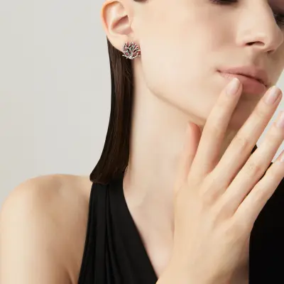 Coral Small Earrings עגילים כסף