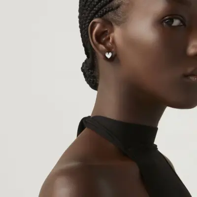 Mini Heart Earrings עגילים כסף