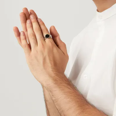 Jack Onyx Ring טבעת כסף