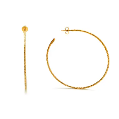 Rock Easy Maxi Earrings gold-plated עגילים כסף