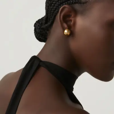 Super Bowl Earrings gold-plated עגילים כסף