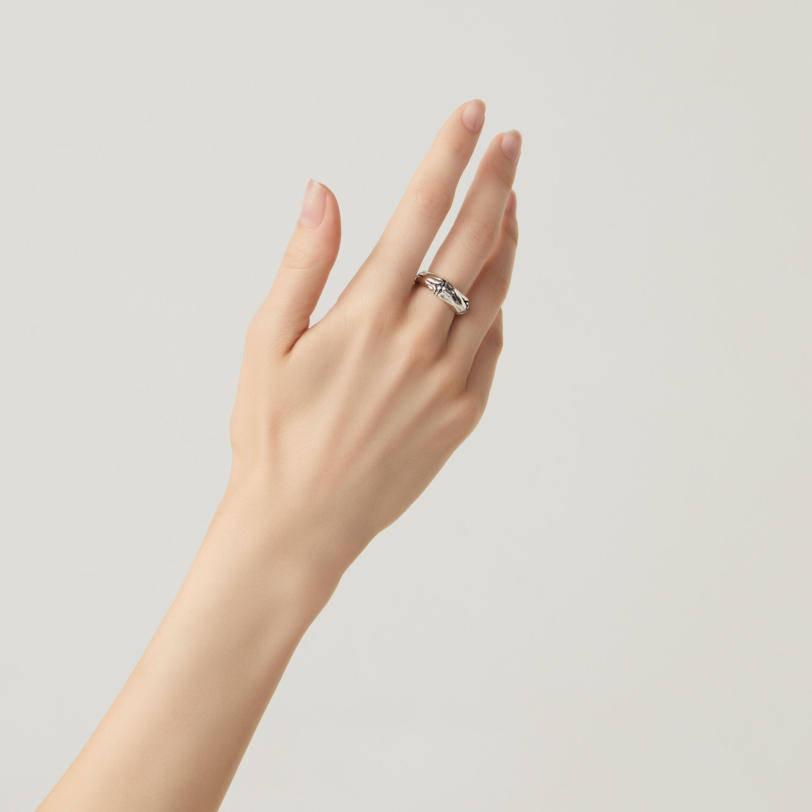Bamboo Band Ring טבעת כסף