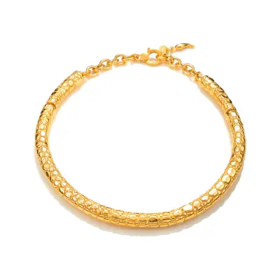 Crocodile Light Necklace gold-plated שרשרת כסף