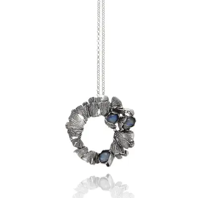 Moon Flower Pendant שרשרת כסף