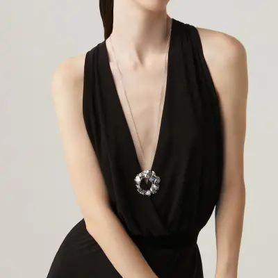 Moon Flower Pendant שרשרת כסף