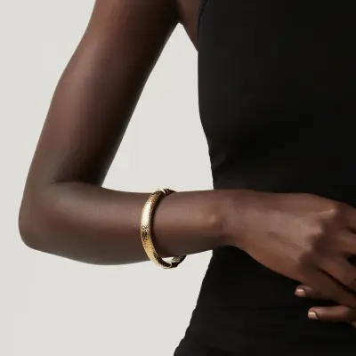 Moon Rock Big Bangle gold-plated צמיד כסף