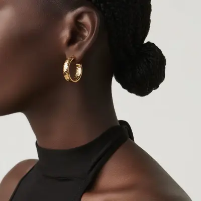 Moon Rock Small Earrings gold-plated עגילים כסף