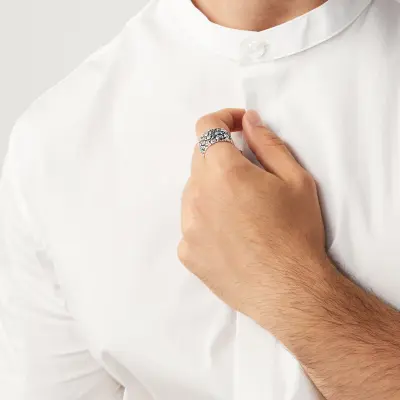 Crocodile Band Ring טבעת כסף