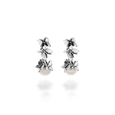 Butterflies Drop Earrings עגילים כסף