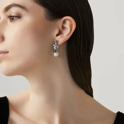 Butterflies Drop Earrings עגילים כסף