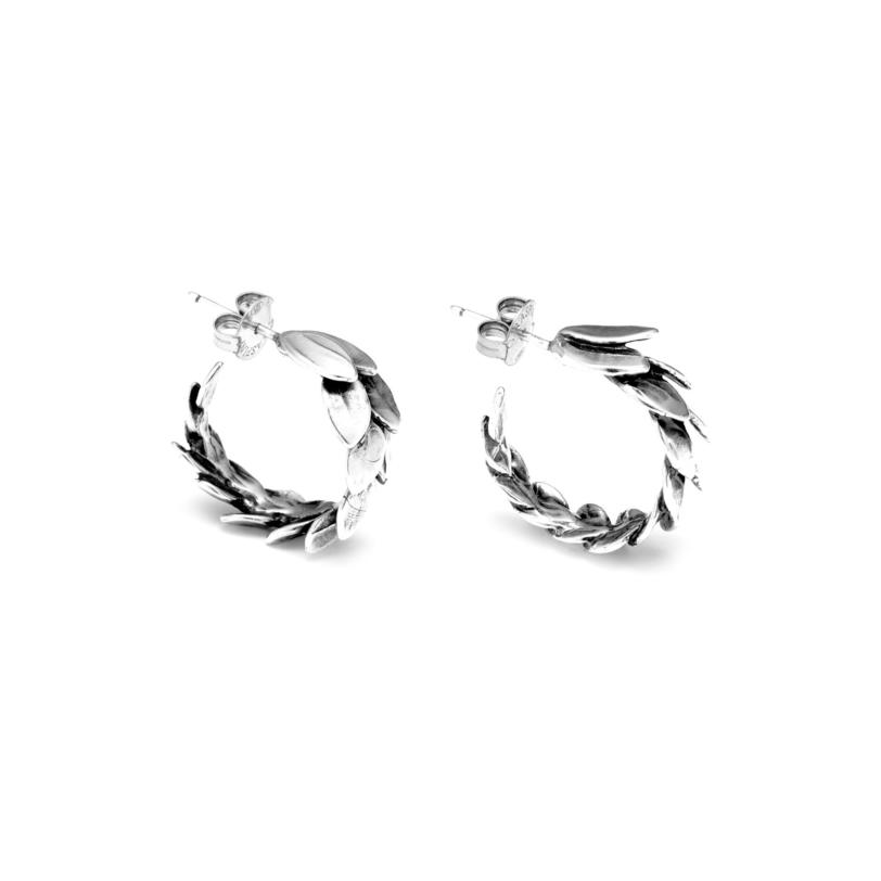 Skin Hoop Earrings עגילים כסף