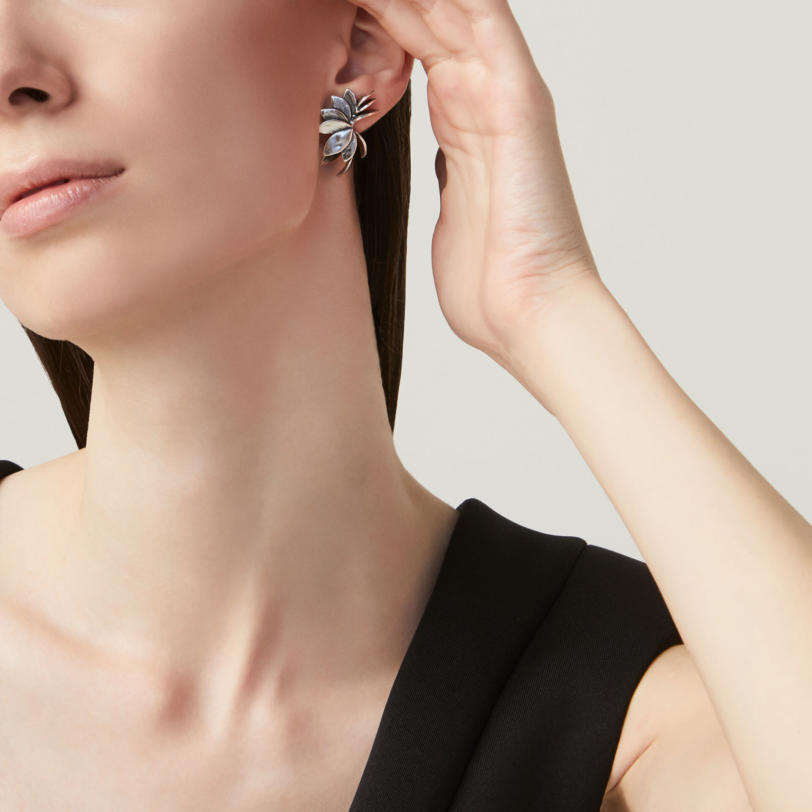 Skin Earrings עגילים כסף