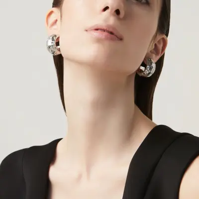 Moon Crocodile Earrings עגילים כסף