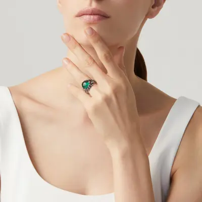 Daisies Garden Big Ring טבעת כסף