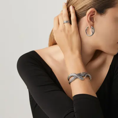 Snake Big Bangle צמיד כסף