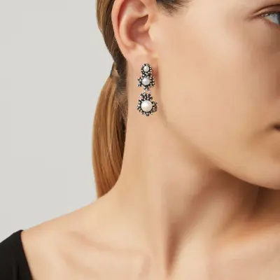 Anemone Small Long Earrings עגילים כסף