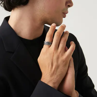 Scratch Band Ring טבעת כסף