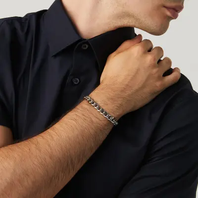 Curb Chain Bracelet צמיד כסף