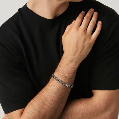 Double Curb Bracelet צמיד כסף
