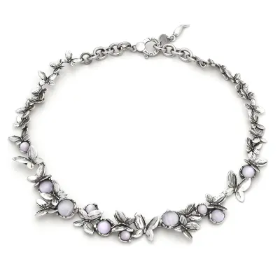 Pink Butterfly Necklace שרשרת כסף