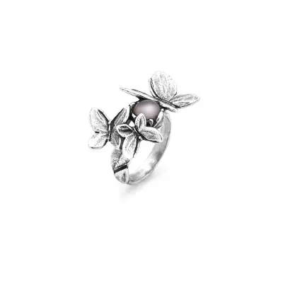 Pink Butterfly Ring טבעת כסף