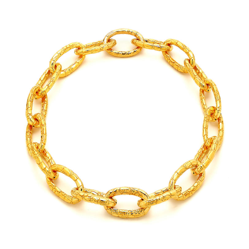 Croco Necklace Gold-Plated שרשרת כסף