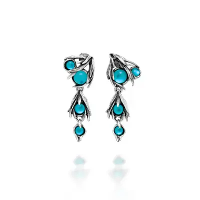 Posidonia Drop Earrings עגילים כסף