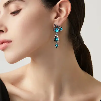 Posidonia Drop Earrings עגילים כסף