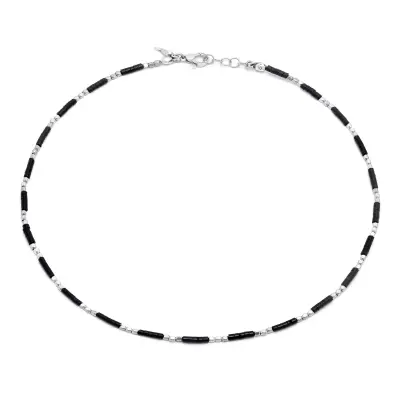 Onyx And Cubes Necklace שרשרת כסף