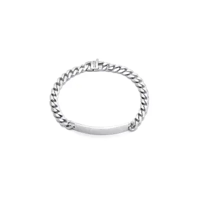 Plate Curb Chain Bracelet צמיד כסף