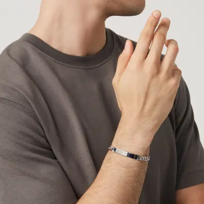 Plate Curb Chain Bracelet צמיד כסף