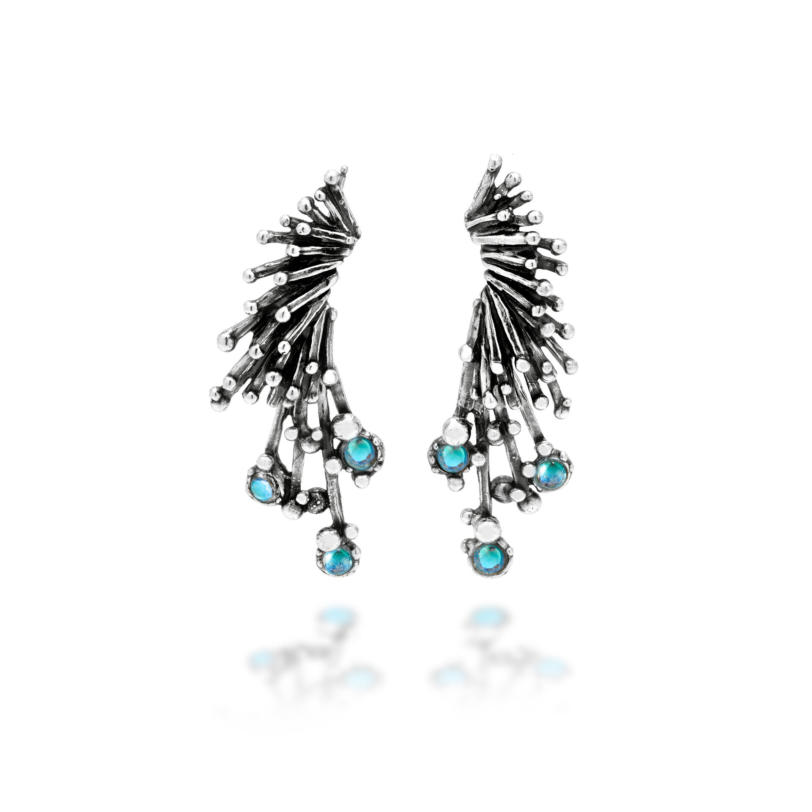 Fireworks Drop Earrings עגילים כסף