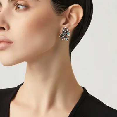 Fireworks Earrings עגילים כסף