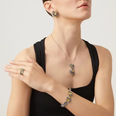 Yellow Daisy Earrings עגילים כסף