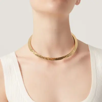 Blade Necklace gold-plated קולר כסף